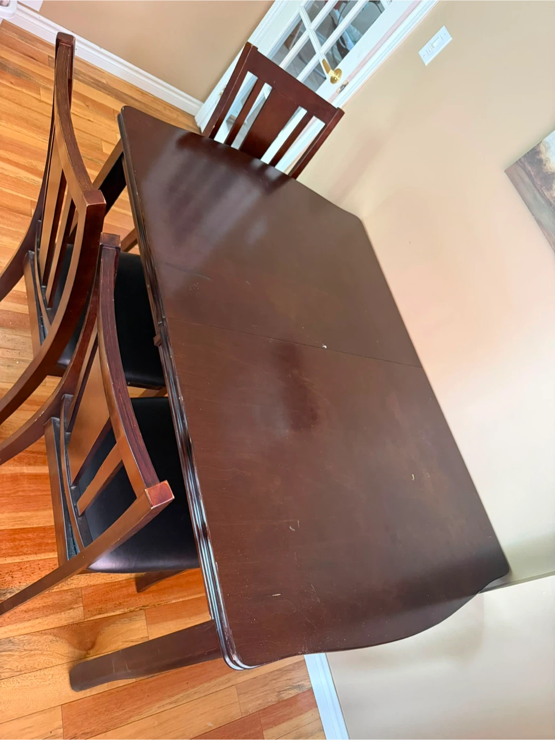 Dark Wood Dining Table and Chairs
