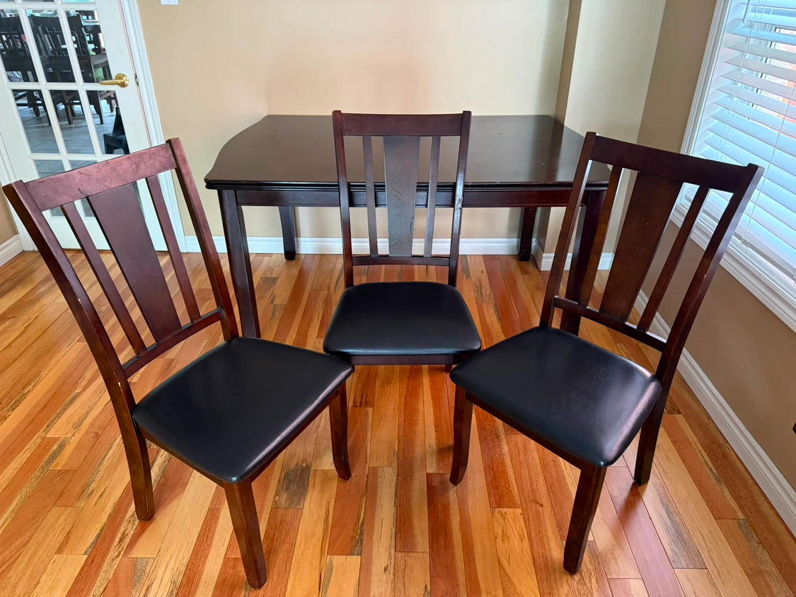Dark Wood Dining Table and Chairs - photo 3