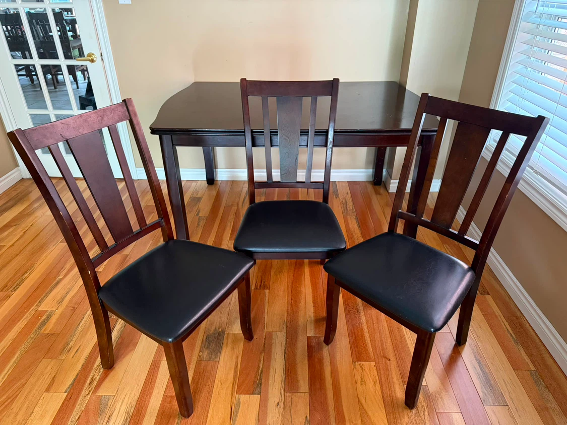 Dark Wood Dining Table and Chairs - photo 4