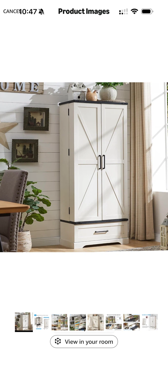 72” kitchen Pantry Cabinet – Large Storage Cabinet with Drawer - photo 4