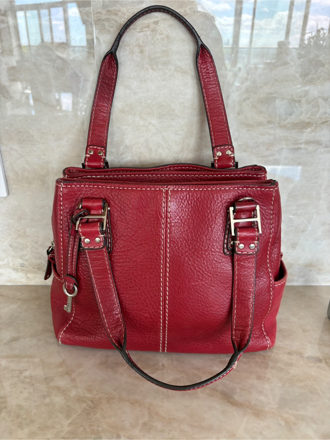 Red Fossil Leather Handbag - photo 4