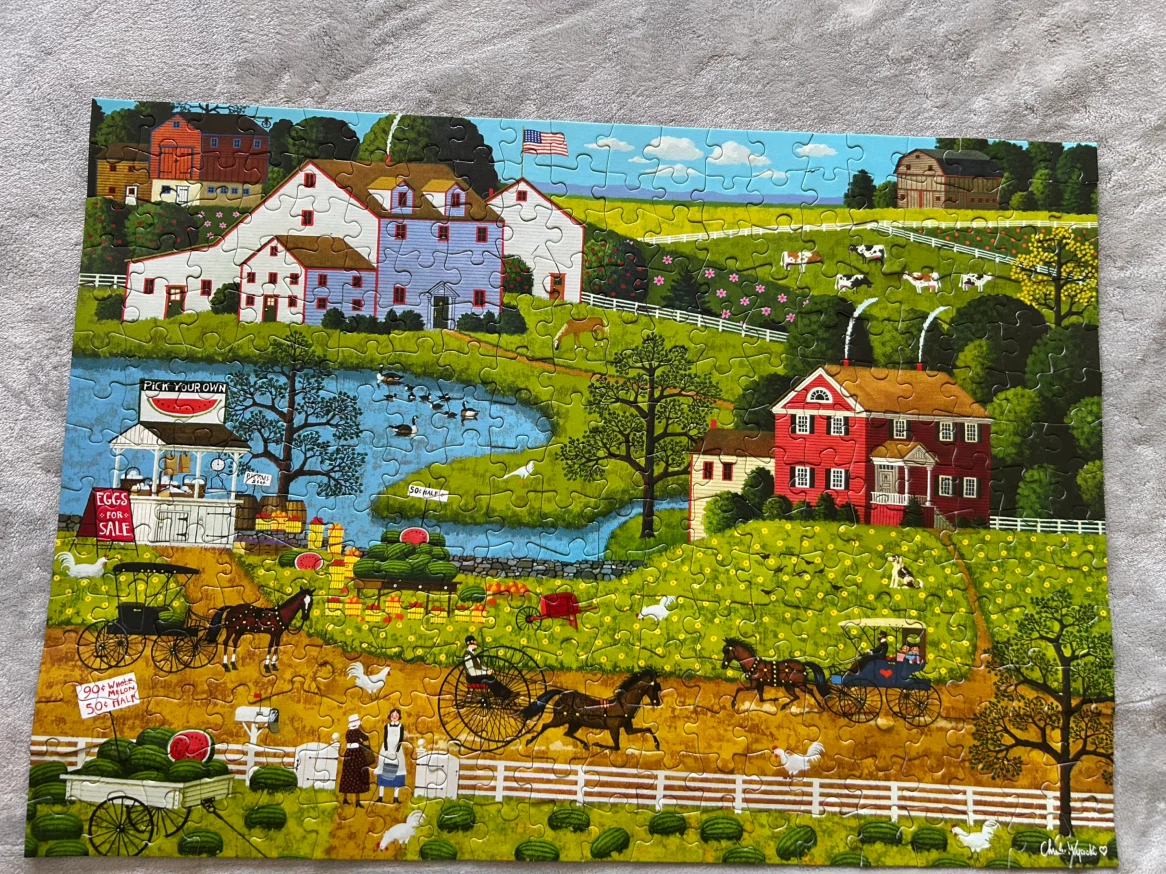 Charles Wysocki Jolly Hill Farms 300 Piece Puzzle