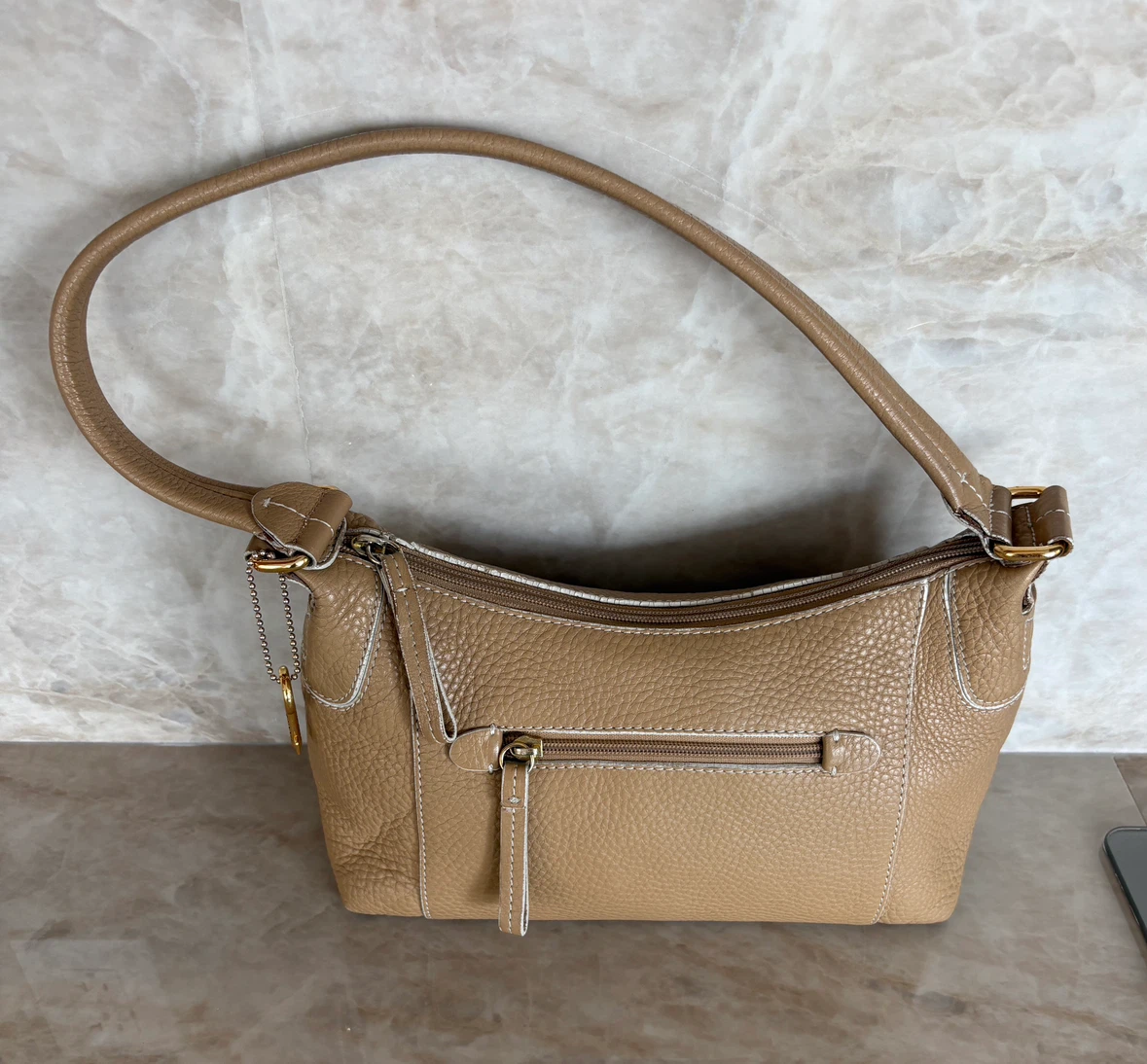 Vintage Fossil genuine leather tan handbag