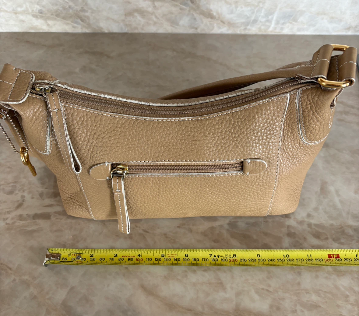 Vintage Fossil genuine leather tan handbag - photo 3