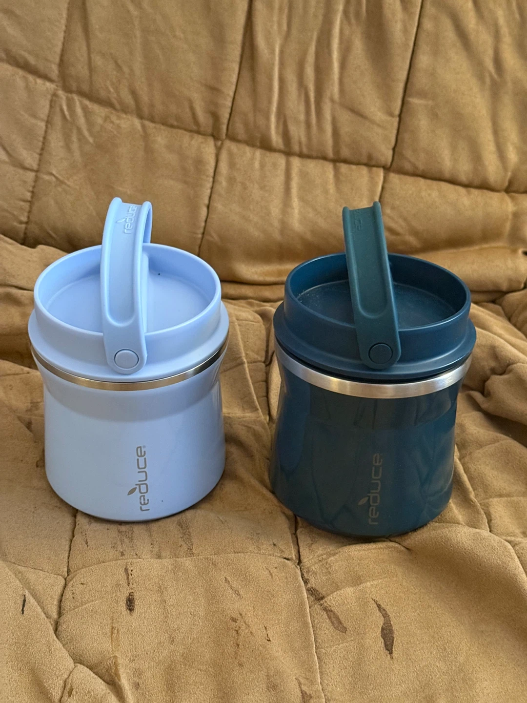 Two Reduce brand 18oz Food Jars