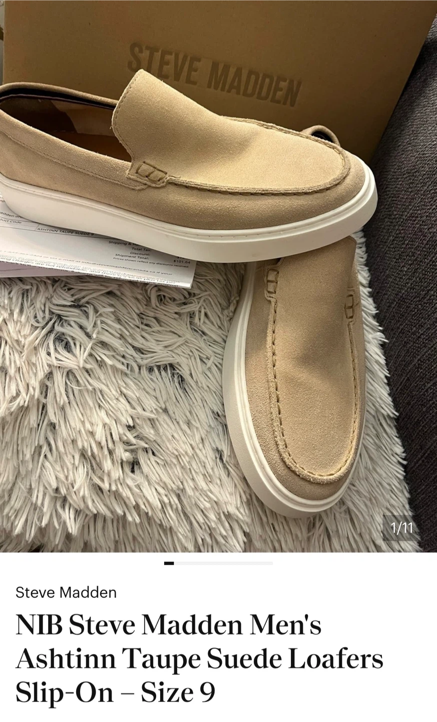 Steve Madden Ashtinn Taupe Suede Loafers, Size 9 - photo 4