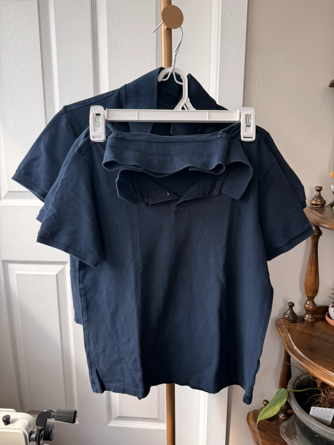 Three Old Navy Blue Polo Shirts
