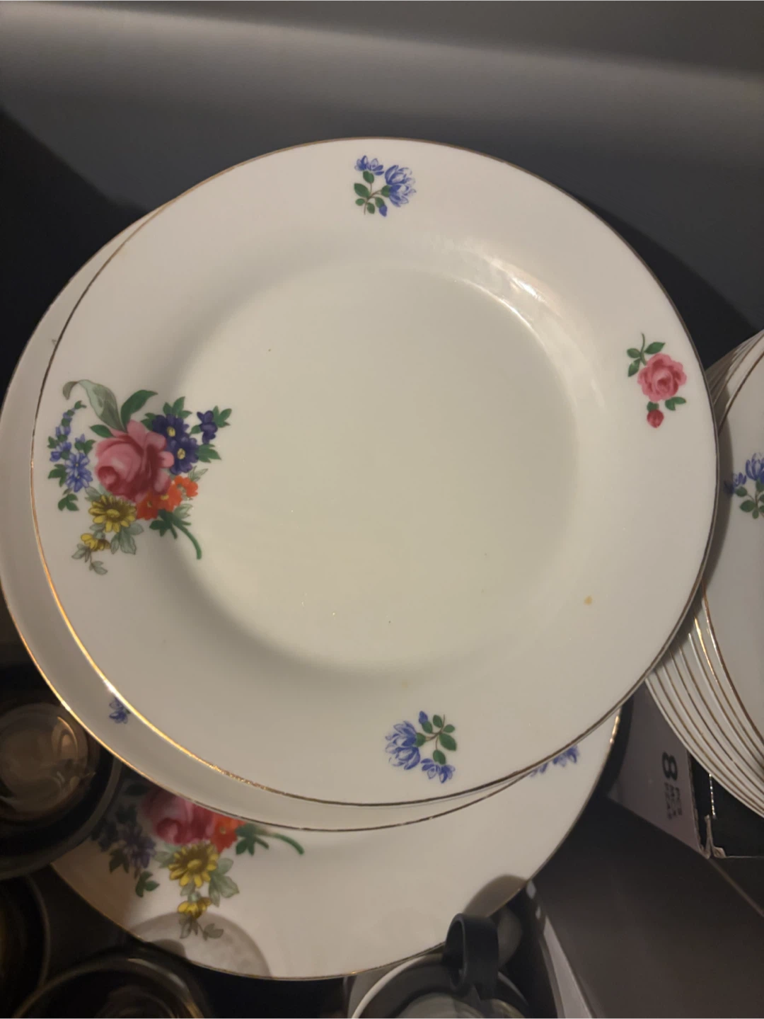 White Floral Dinner Plates - Set of 8 - photo 4