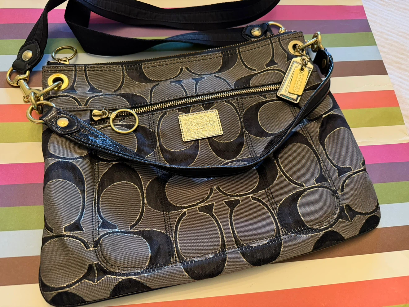 Coach Poppy Signature C Crossbody Shoulder Bag Style 18135