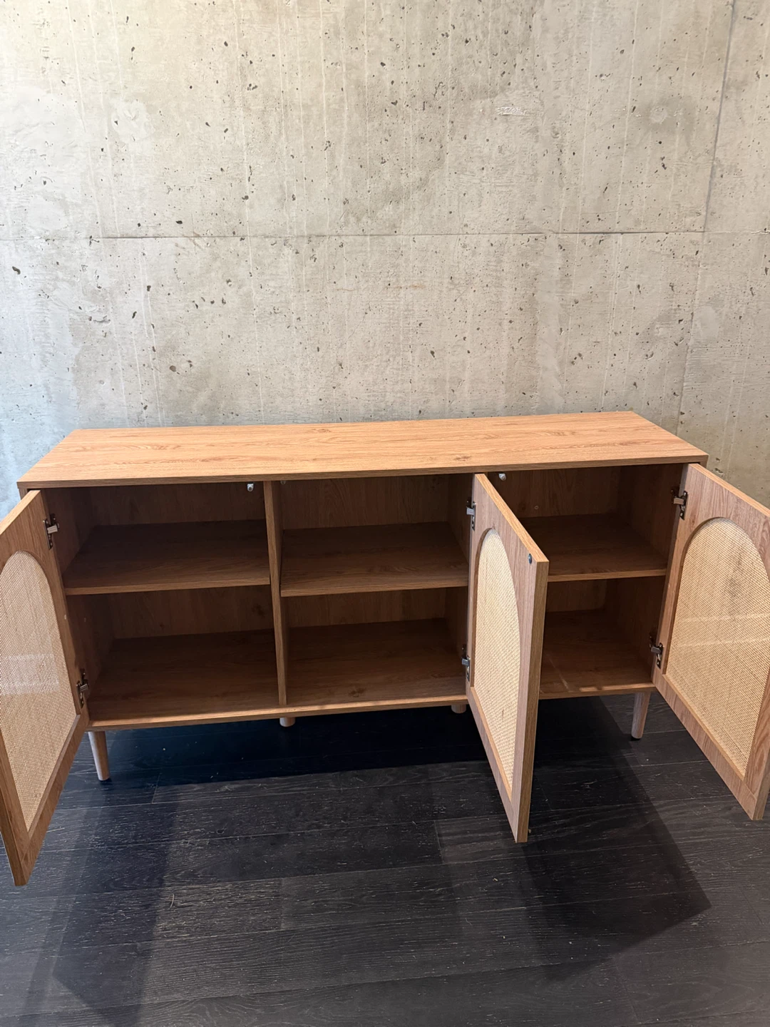 Wood Sideboard Cabinet with Rattan Doors - photo 2