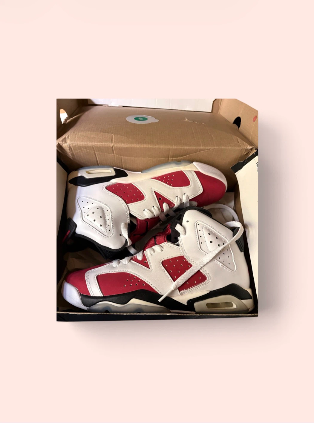 Nike Air Jordan 6 Retro GS White/Carmine/Black