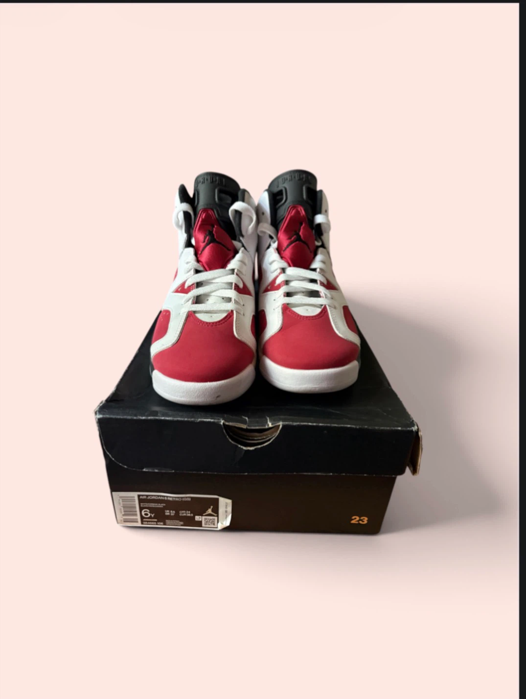 Nike Air Jordan 6 Retro GS White/Carmine/Black - photo 2