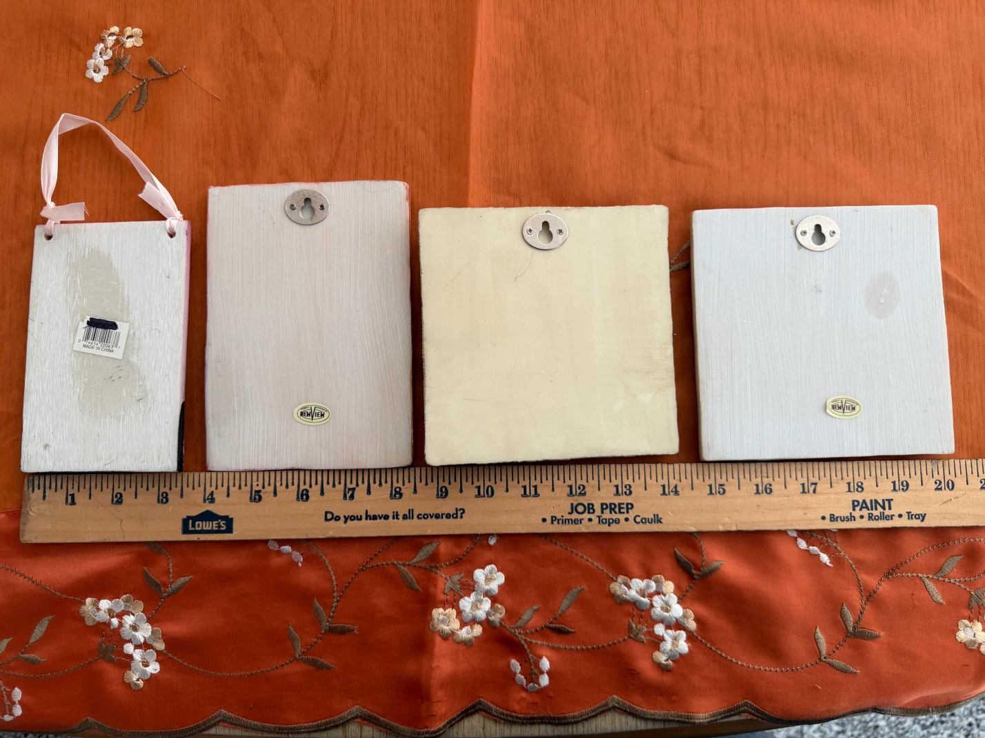 Set of 4 Decorative Wall Plaques - Floral & Butterfly Designs - photo 2