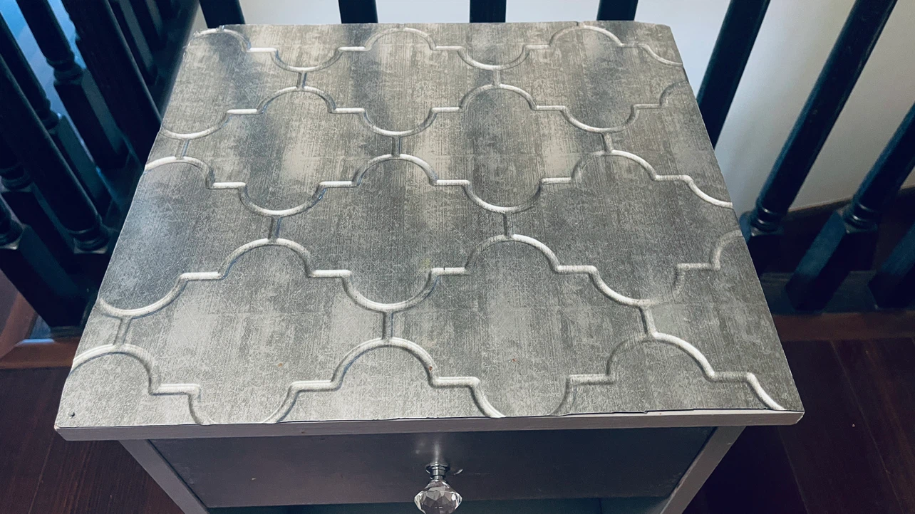 Small Grey Nightstand with Drawer and Shelf - photo 2
