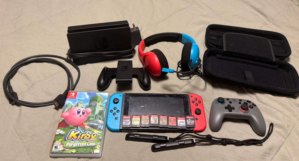 Nintendo Switch Console Bundle with Games and Accessories