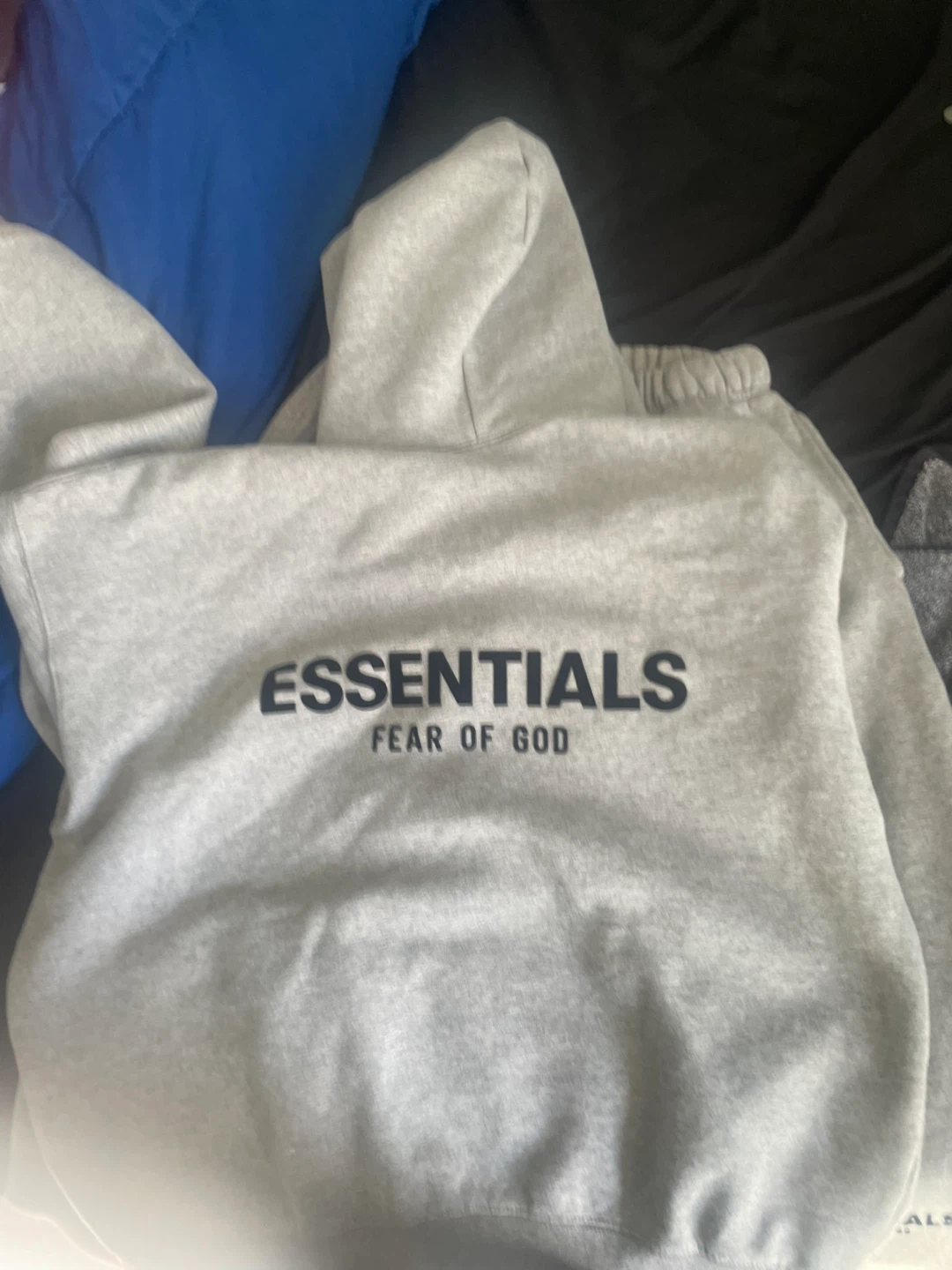 ESSENTIALS Fear of God Grey Hoodie and Sweatpants Set