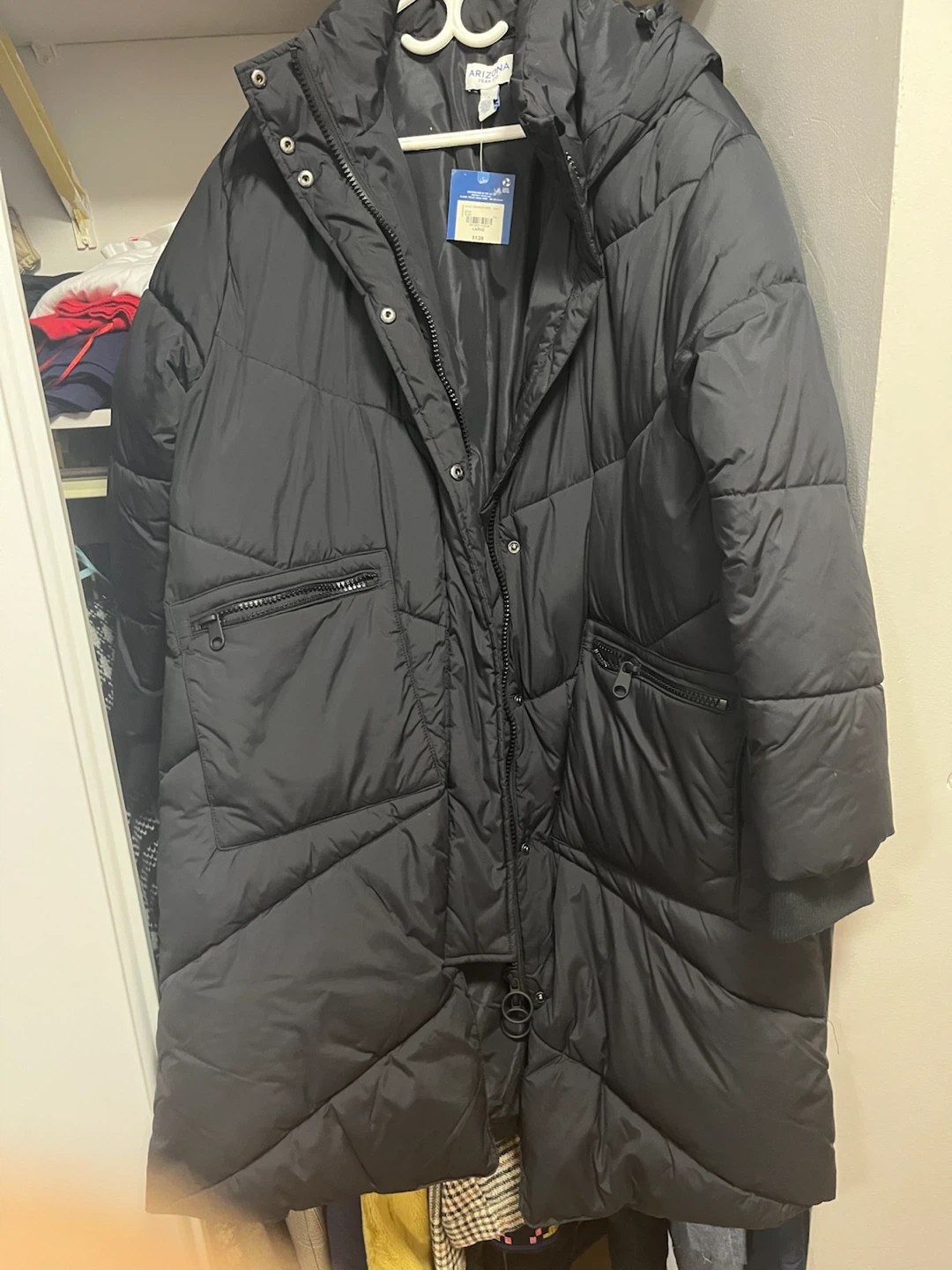 Arizona Black Puffer Coat - Size Large