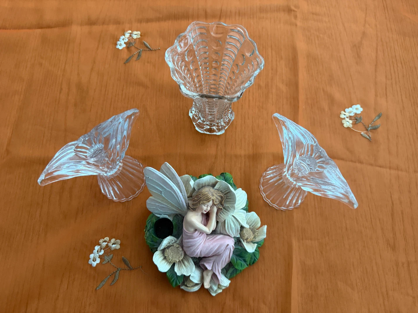 Glass Tealight Holders and Fairy Figurine - photo 2