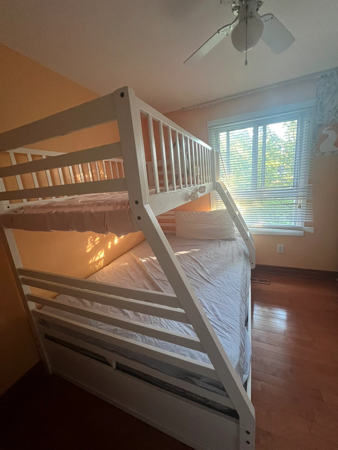 White Triple Bunk Bed with Drawers - photo 2