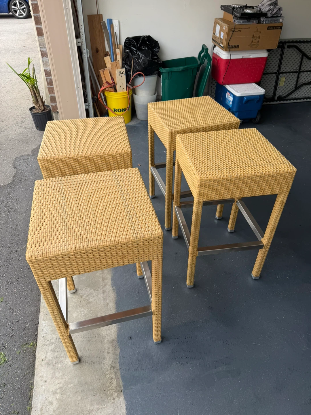 Set of 4 GAR Rattan Bar Stools - photo 2