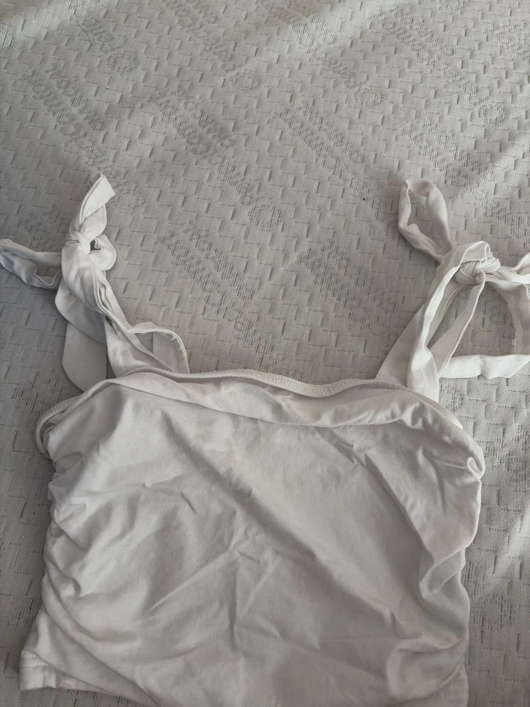 White Tie-Strap Tank Top