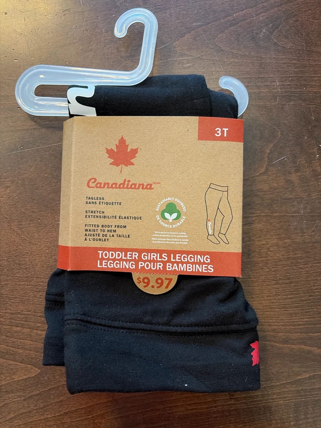 Canadiana Toddler Girls Leggings - Black - 3T
