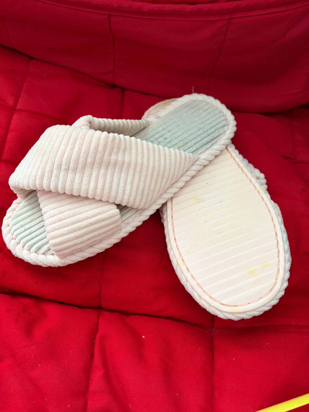 Light Pink Corduroy Slippers - photo 2