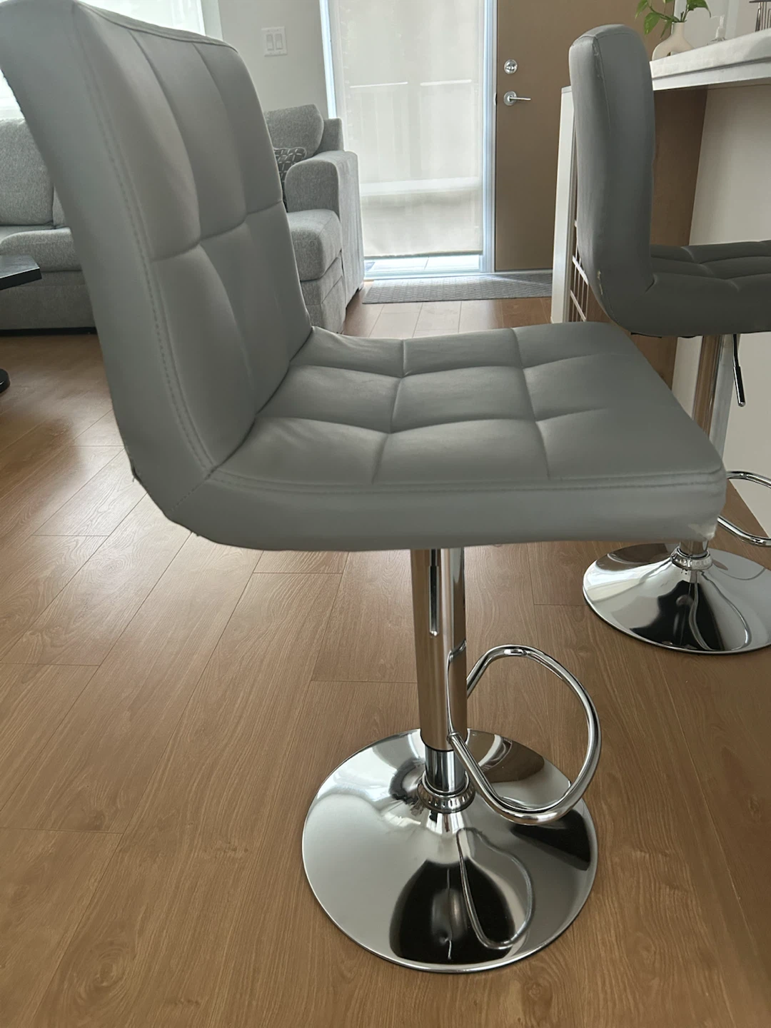 Set of 2 Grey Adjustable Bar Stools - photo 3