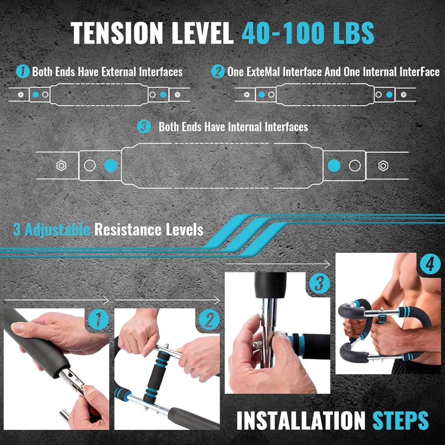Saker Twister Arm Trainer, 60-110lb Adjustable - BNIB - photo 3