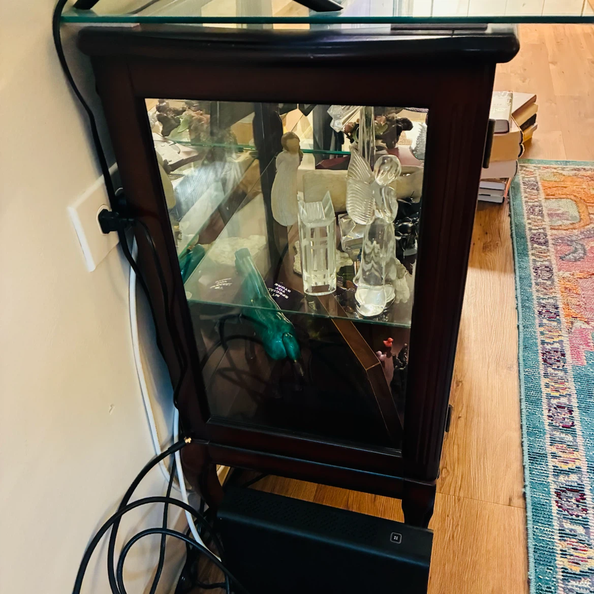 Wooden Curio Cabinet with Glass Doors - photo 2