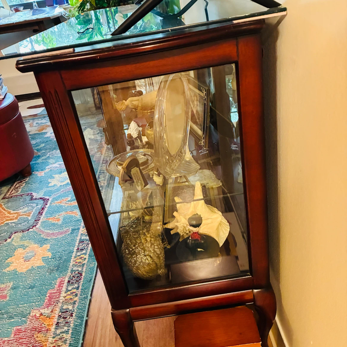 Wooden Curio Cabinet with Glass Doors - photo 3