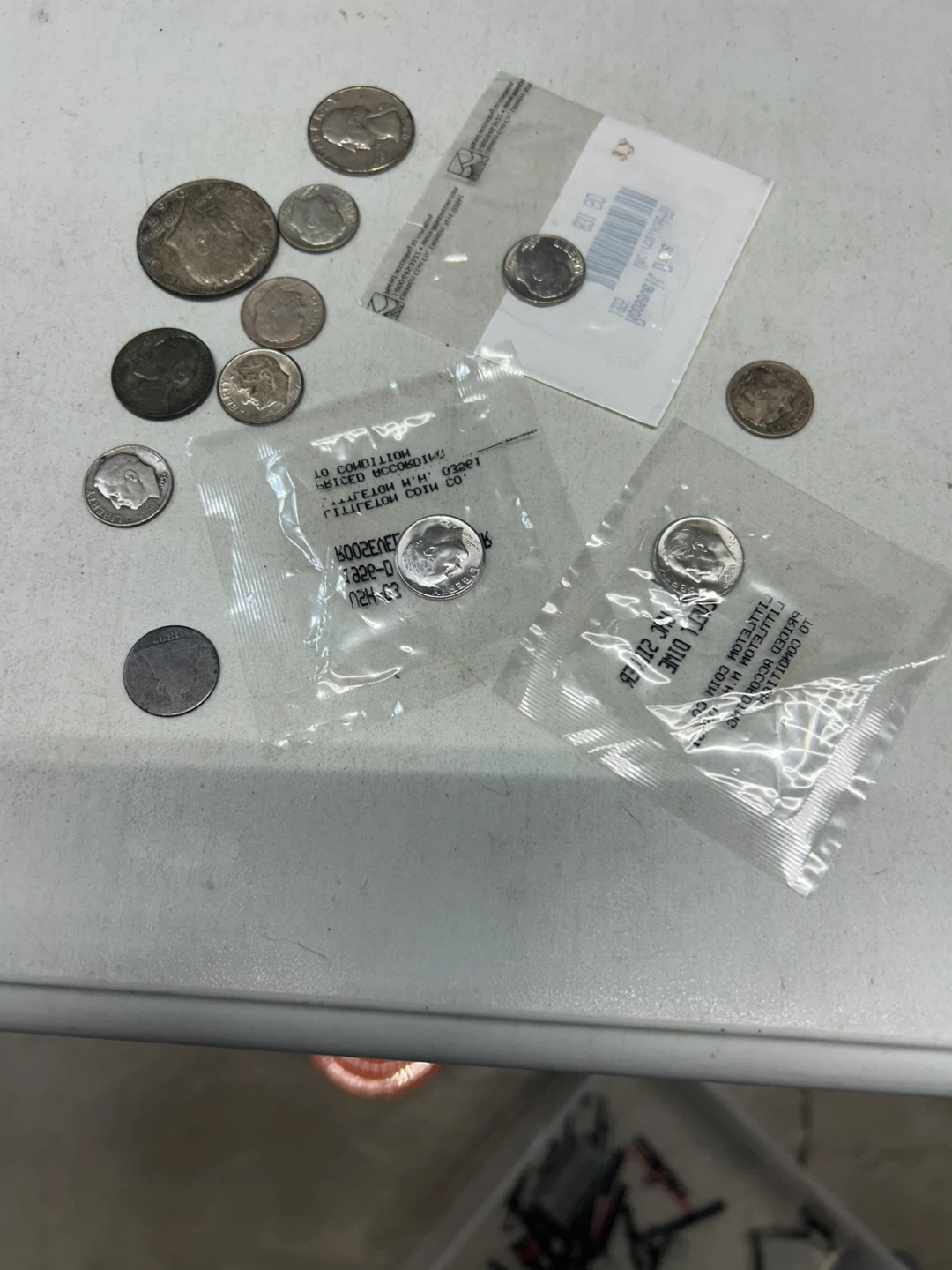12 silver U.S. coins dimes, quarters, half and war nickel - photo 3