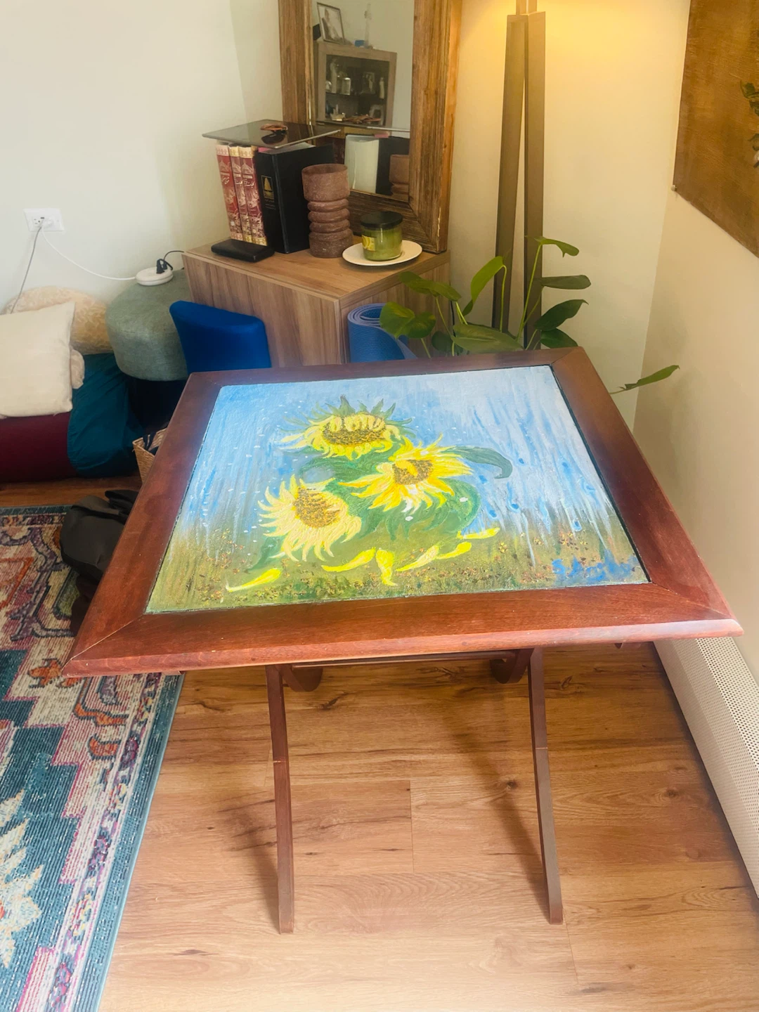 Vintage Sunflower Table with Painted Top - photo 3
