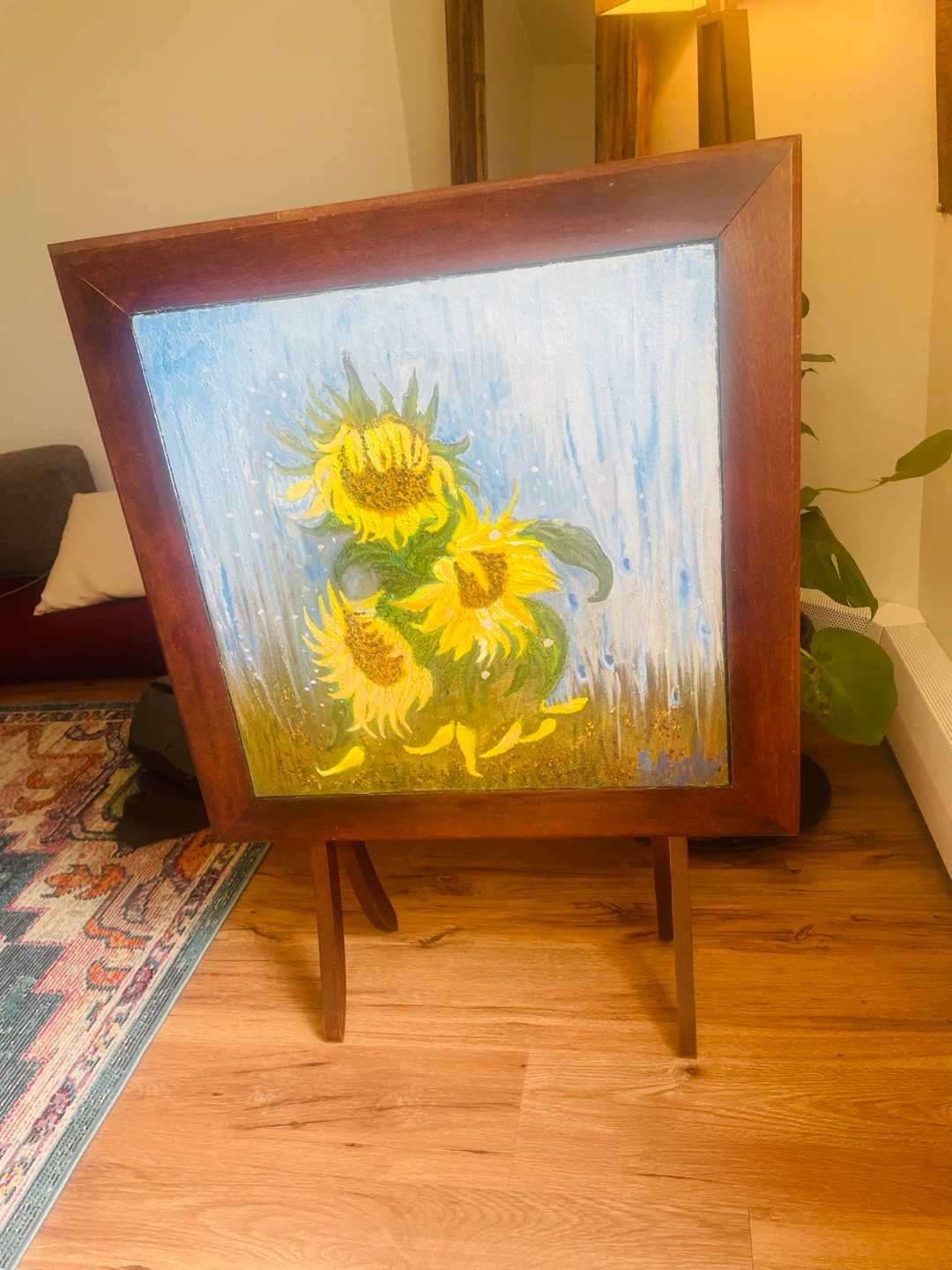 Vintage Sunflower Table with Painted Top - photo 4