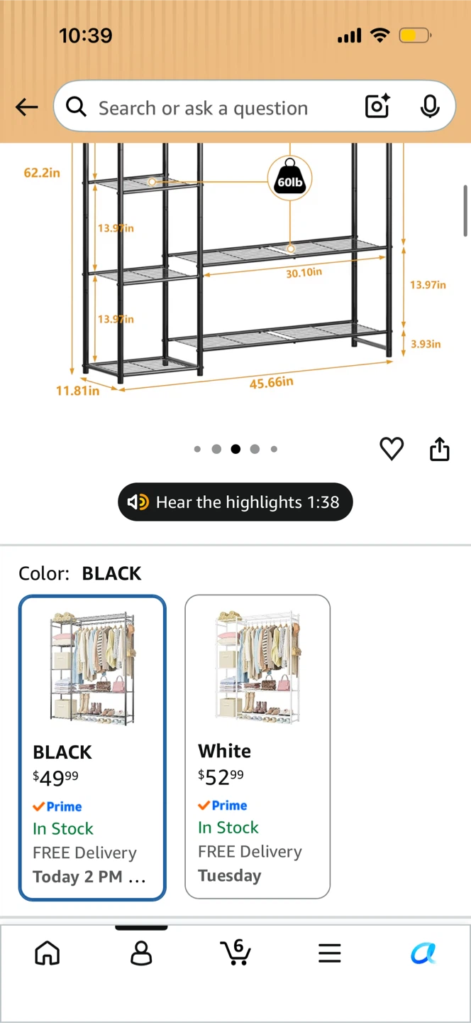 Black Stable Steel Frame Structure Clothing Rack with Shelves - photo 3