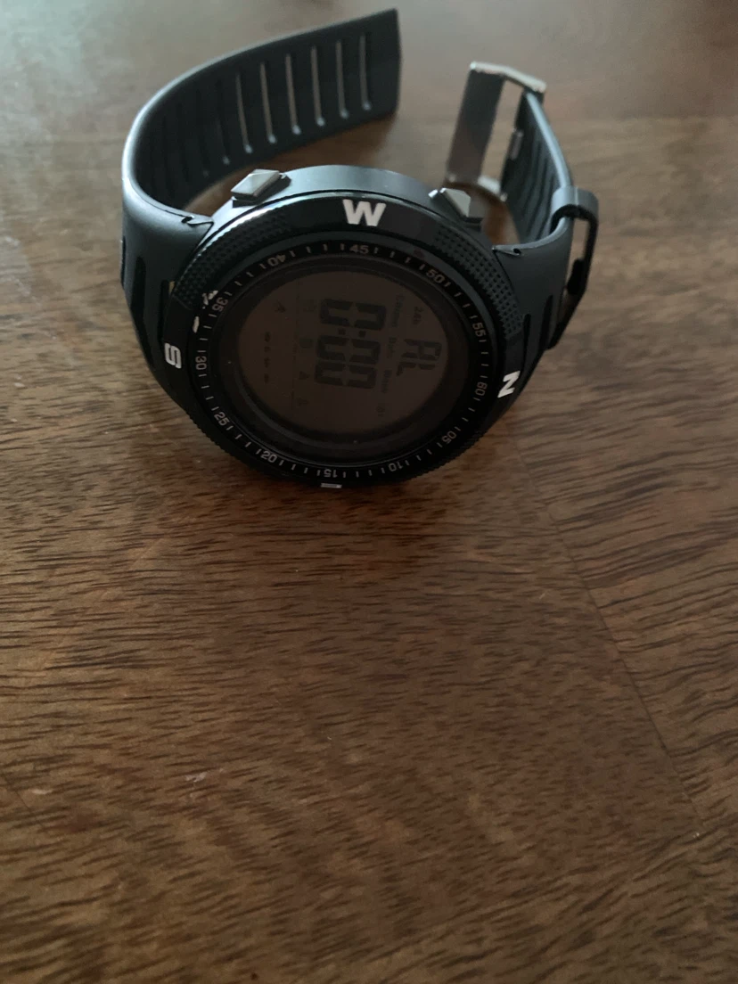 Black Digital Watch with Charging Cable