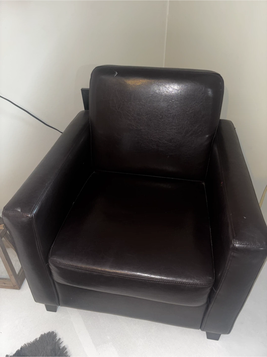 Dark Brown Leather Armchair