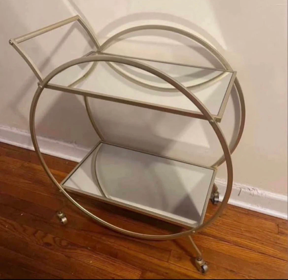 Mirrored Rolling Bar Cart $100 - photo 2
