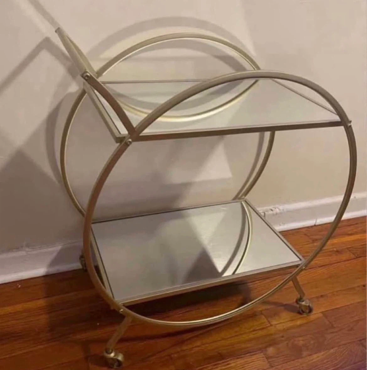 Mirrored Rolling Bar Cart $100 - photo 3
