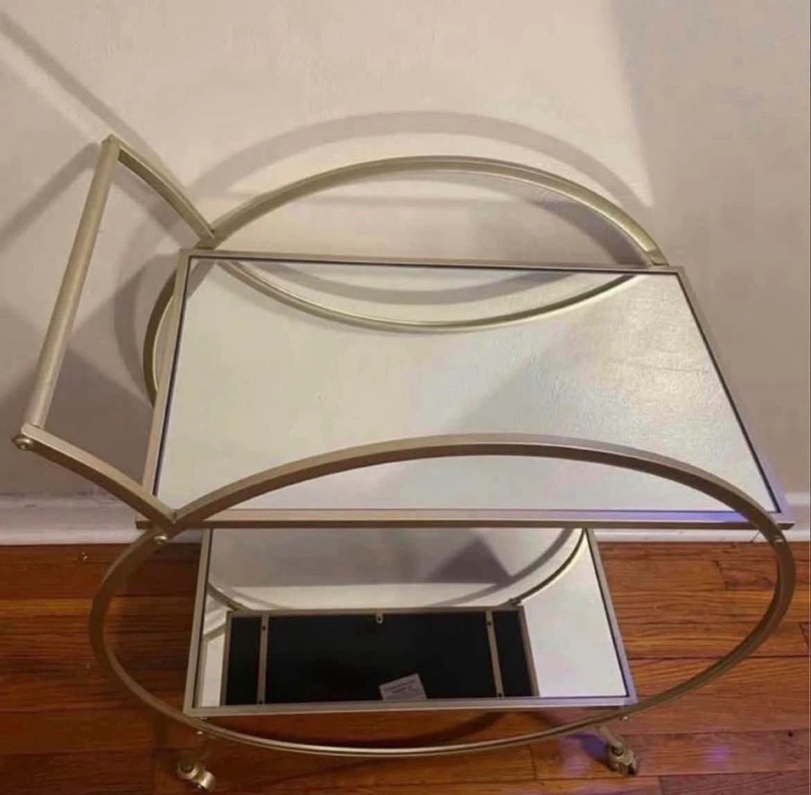 Mirrored Rolling Bar Cart $100 - photo 4