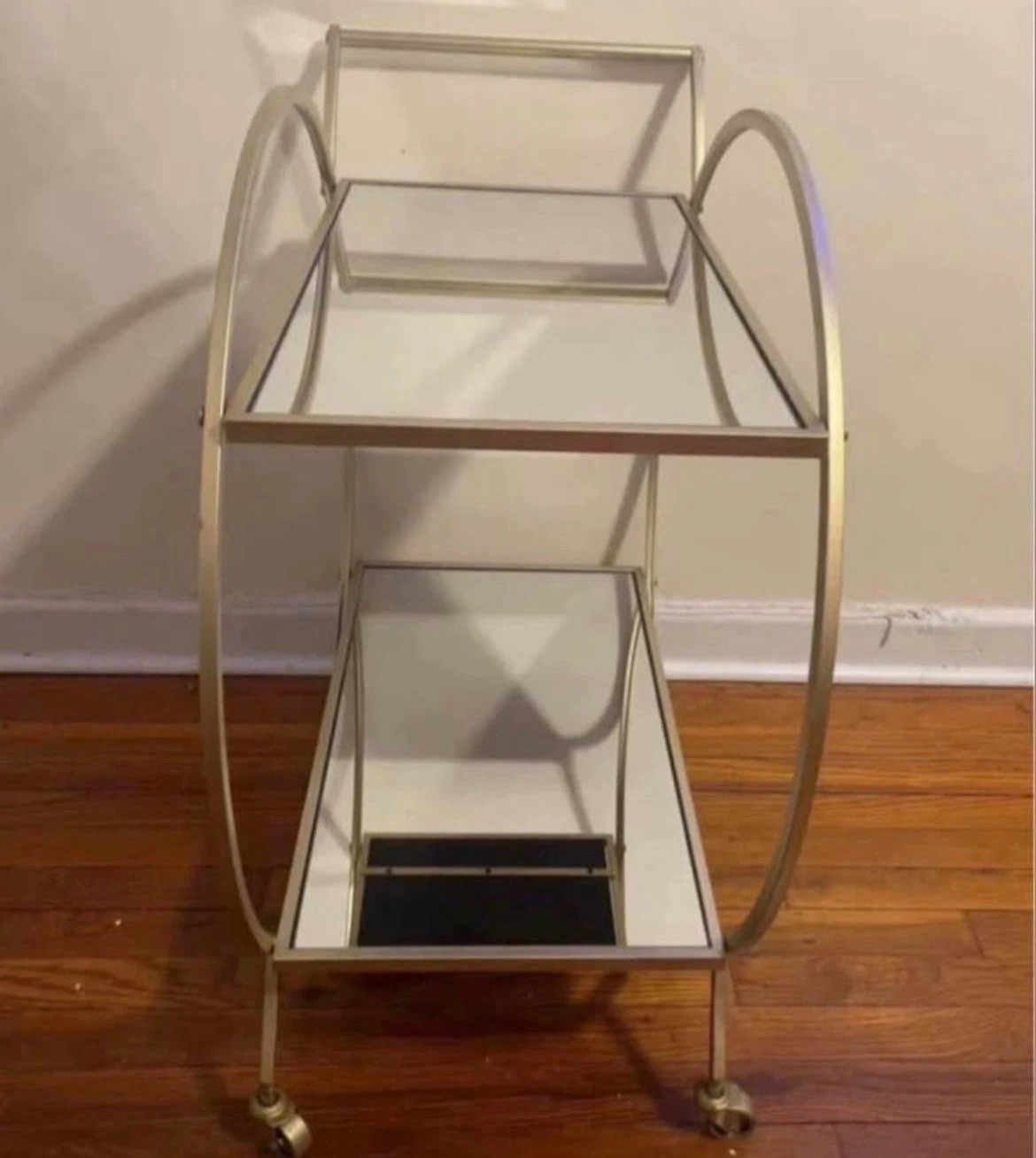 Mirrored Rolling Bar Cart $100 - photo 5