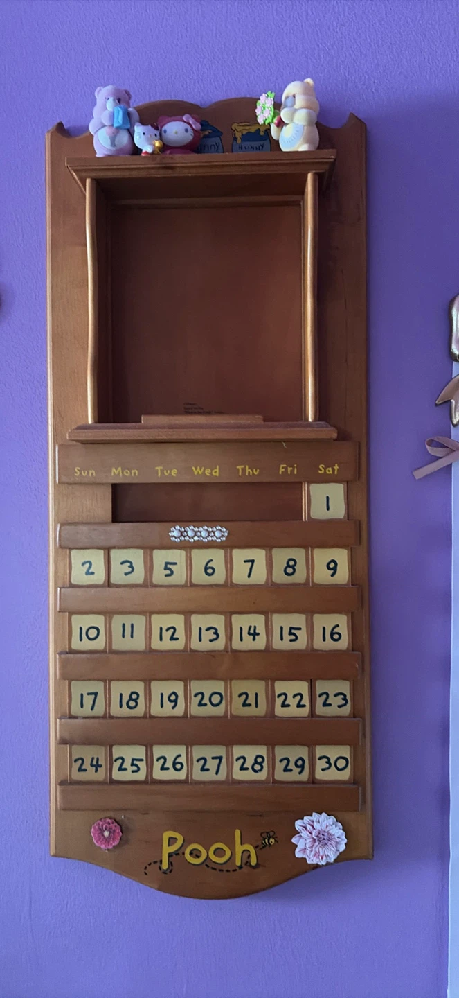 Wooden Pooh Perpetual Calendar