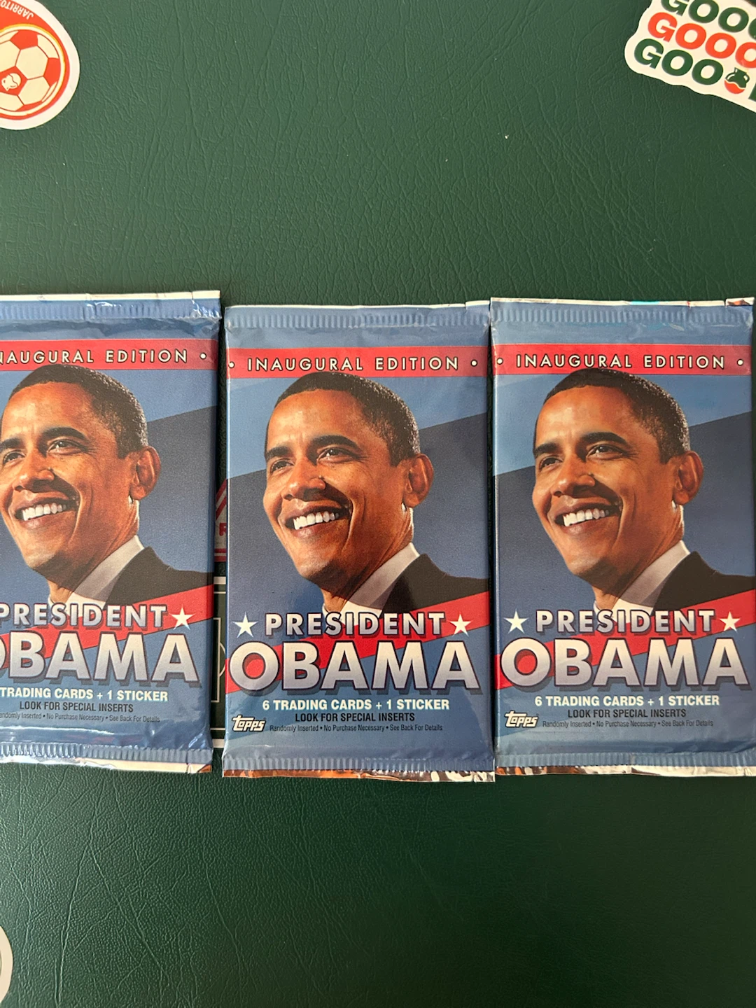 3 Topps President Obama Inaugural Edition Trading Card Packs
