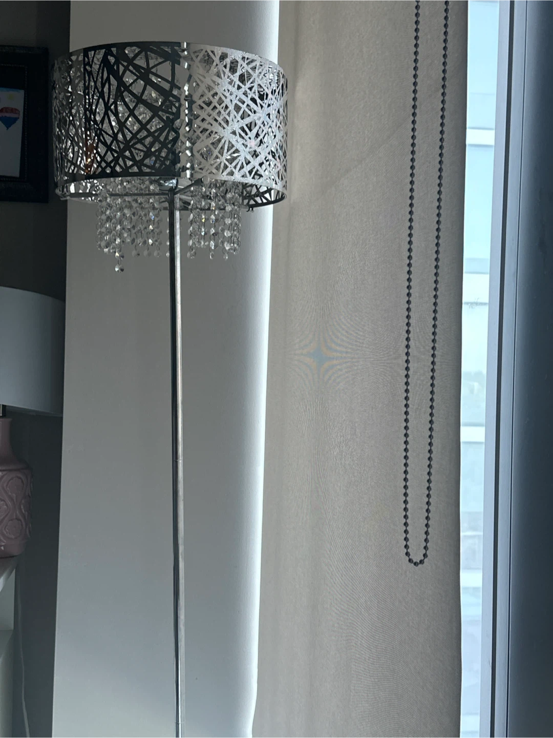 Decorative Floor Lamp with Crystal Accents
