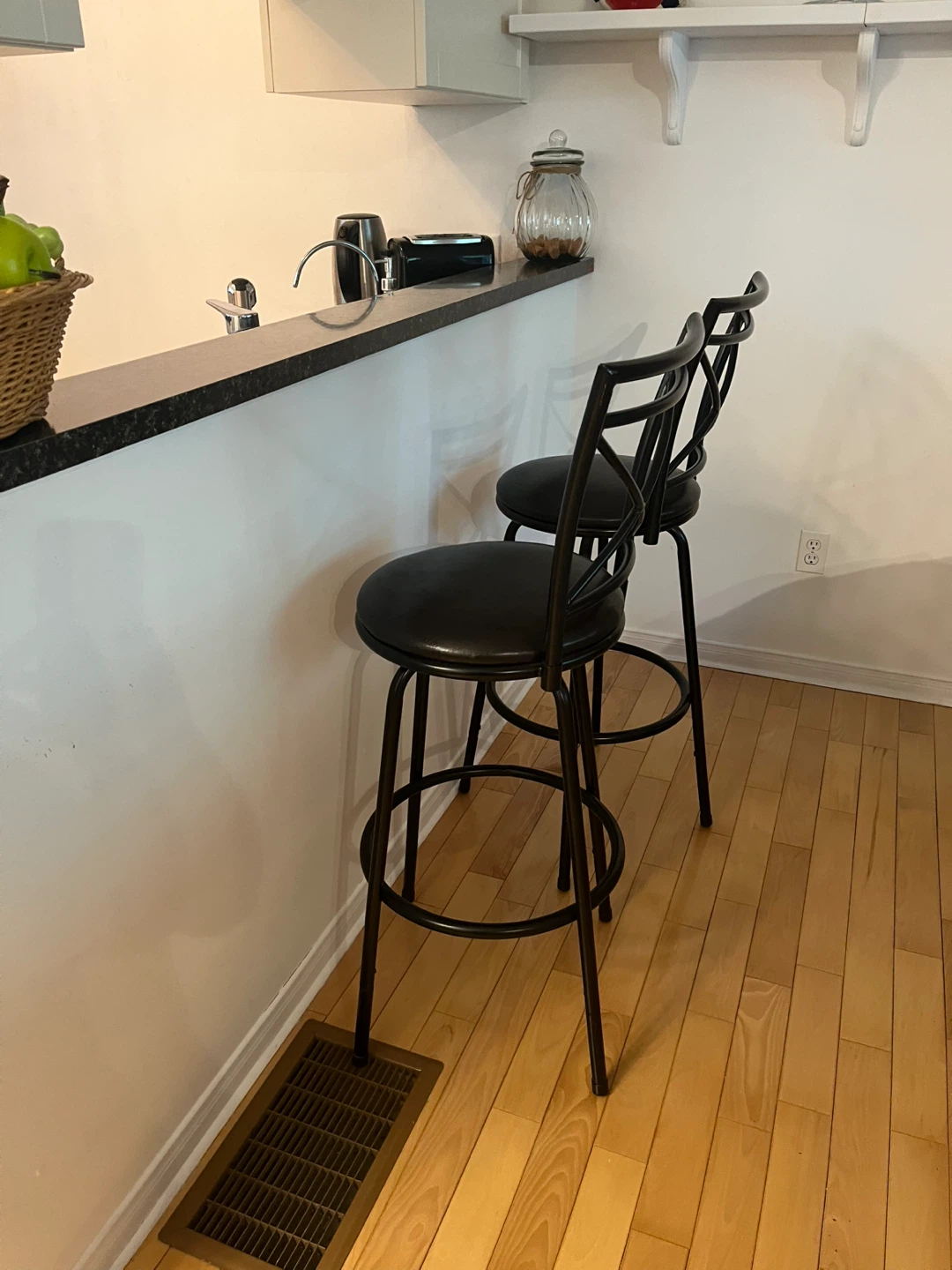 Swivel brown bar stools