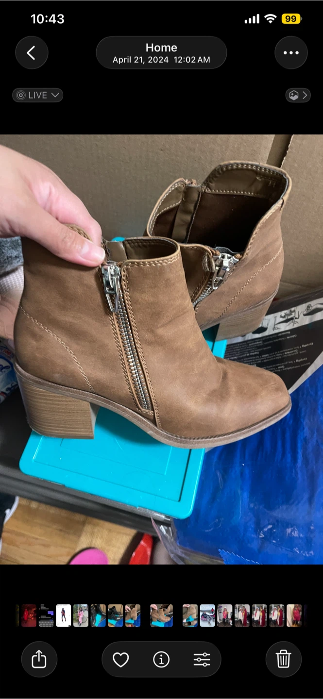 Brown Ankle Boots with Side Zipper - photo 2