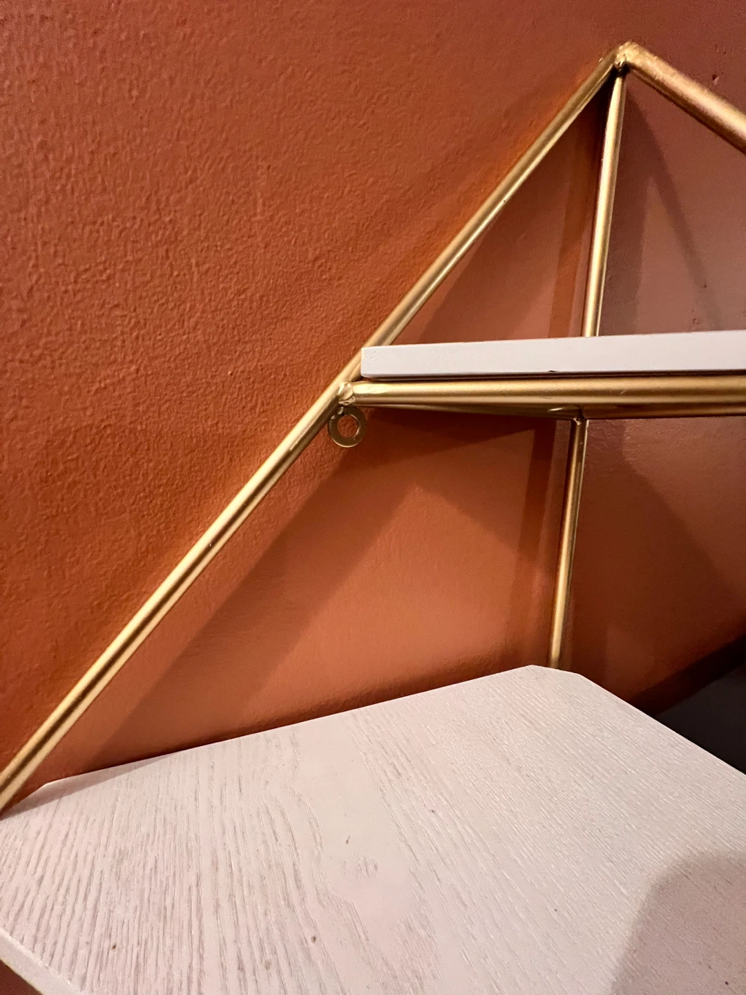 Gold and White Triangle Corner Shelf - photo 4
