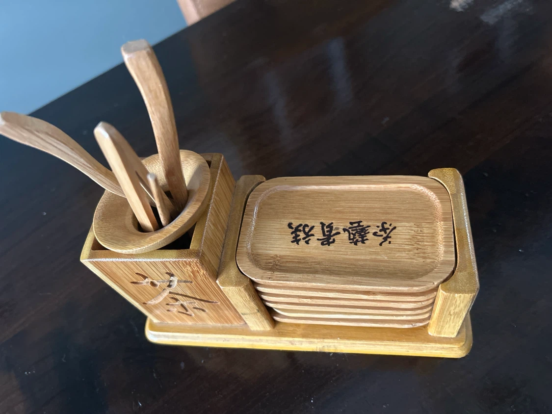 Bamboo Tea Set with Coasters and Utensils - photo 2