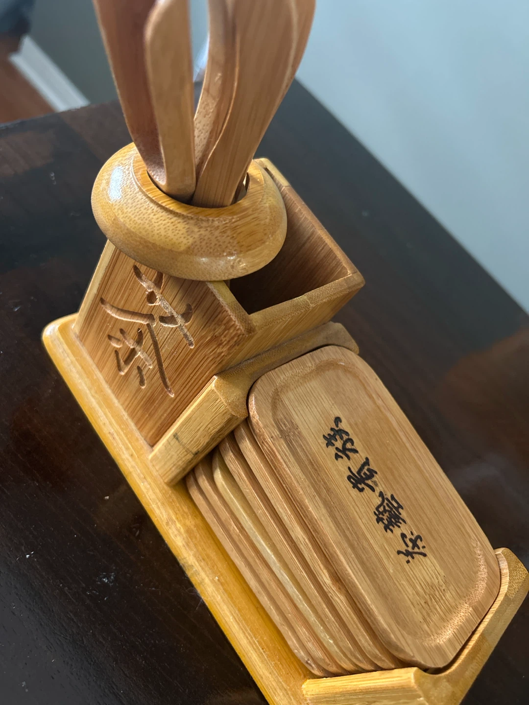 Bamboo Tea Set with Coasters and Utensils - photo 4