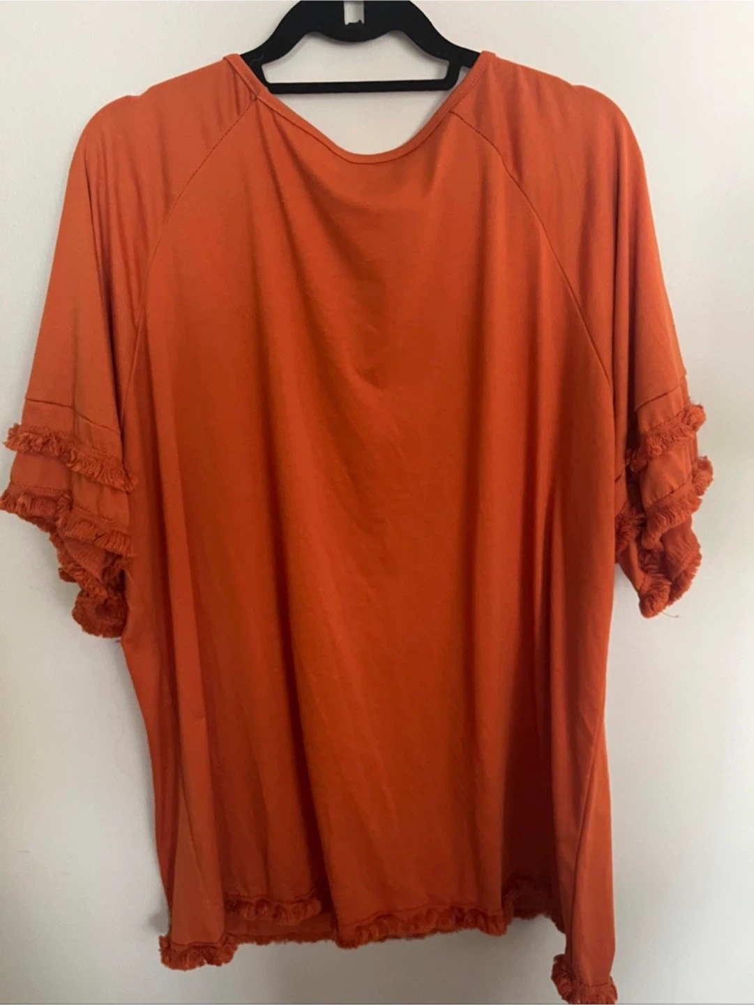 Orange T-Shirt with Fringe Detail - Size 3XL - photo 5